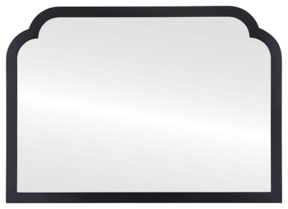 Verdon Framed Mantel Mirror, Clover Cathedral, 38.4"x27.4", Matte Black