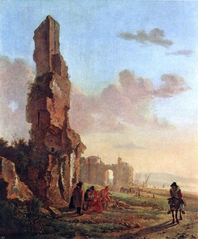Jan Both Ruins at the Sea, 20"x25" Wall Decal
