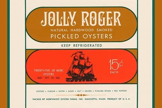 Jolly Roger Pickled Oysters - Gallery Wrapped Canvas Art 28" x 42"