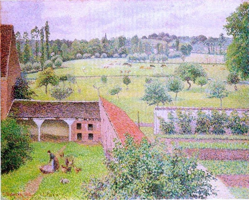 Camille Pissarro View from My Window, Eragny - 20" x 25" Premium Canvas Print