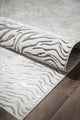 Natura Transitional Modern Animal Print Area Rug, White Tiger, 5'' X 7''