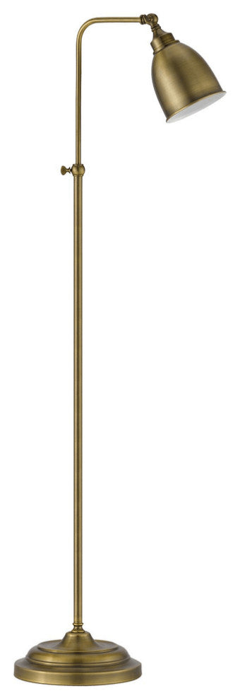 62" Bronze Adjustable Traditional Shaped Floor Lamp With Bronze Dome Shade
