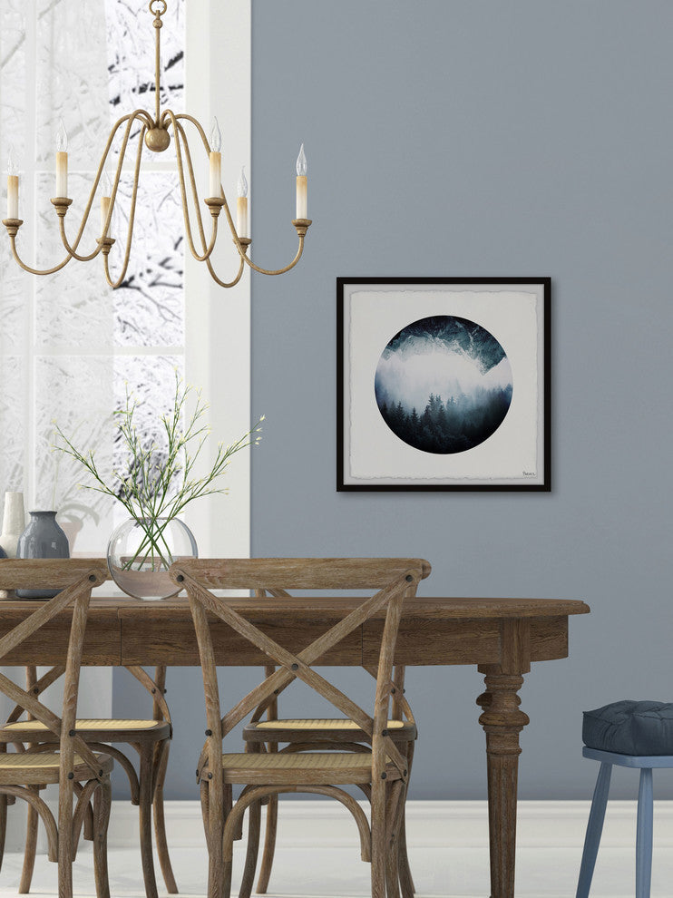 "Upside Down Forest Mountain" Framed Painting Print, 12"x12"