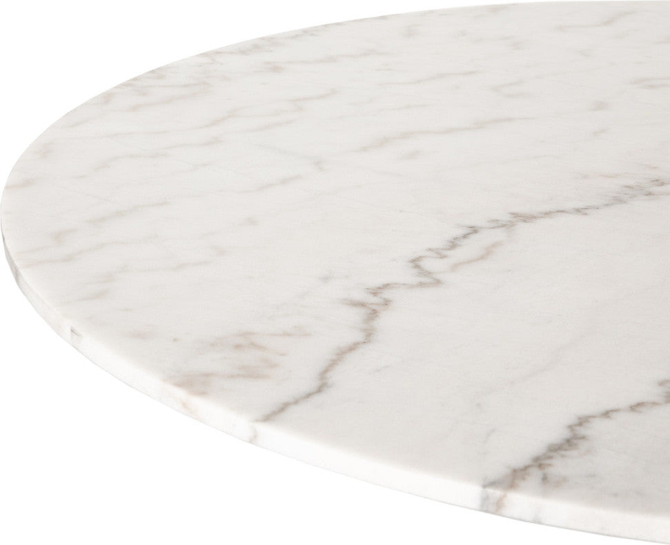 Powell Dining Table-55"-White Marble