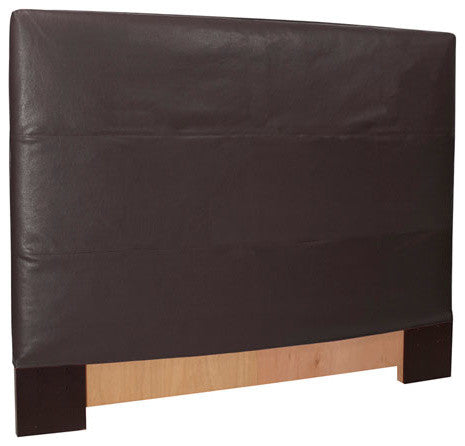 Black Faux Leather Slipcovered Headboard, Twin