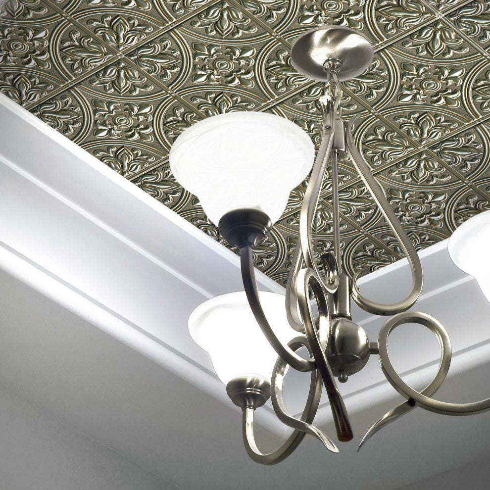 Gold Tin  Peel And Stick Tile Backsplash