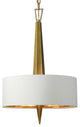 Modern Gold 3-Light Chandelier, Contemporary Beige White Shade