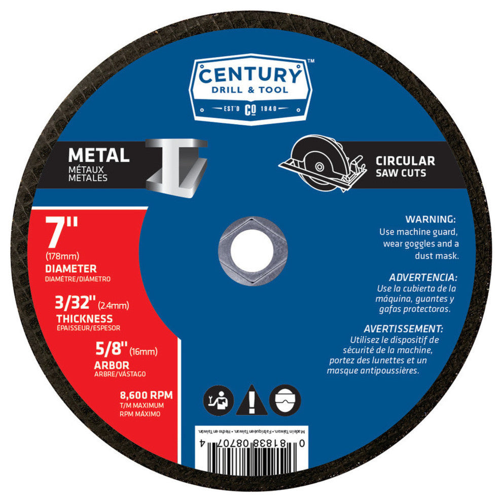Abrasive Saw Blade, 7" Diameter