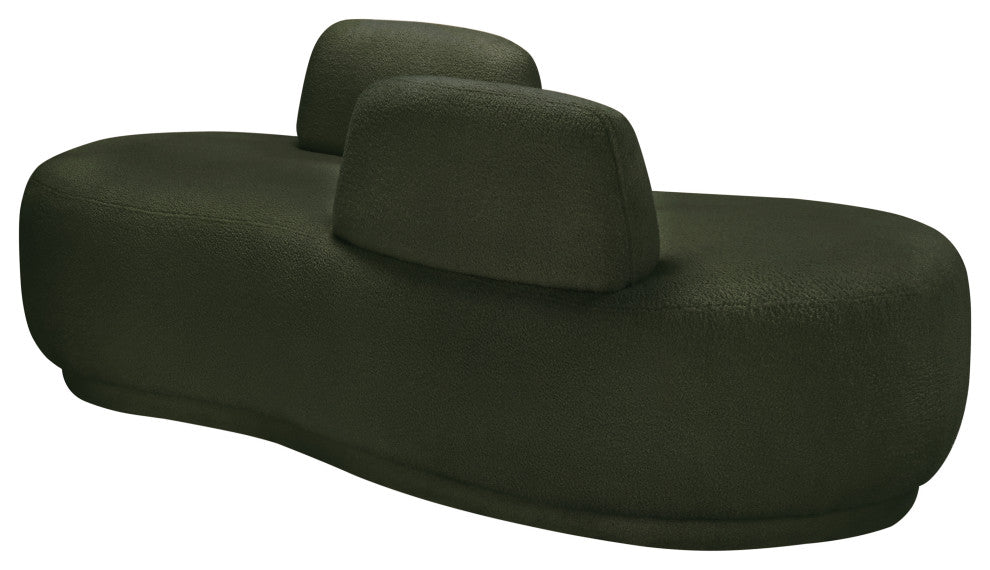 Argyle Upholstered Chaise/Loveseat, Green, Teddy Fabric