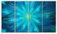 Amazing Dance of Blue Petals, Floral Canvas Art Print, 48"x28", 4 Panels