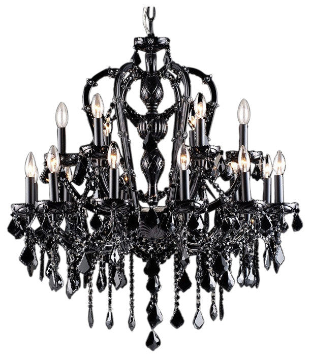 Avenue Lighting Black 18-Light Crystal Chandelier