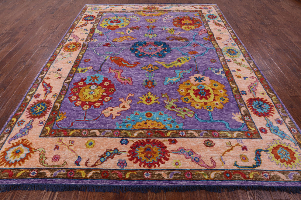 Turkish Oushak Hand-Knotted Wool Rug 9' 3" X 11' 9" - Q13540