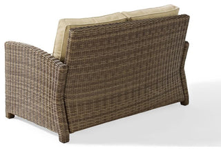 Bradenton 3Pc Outdoor Wicker Conversation Set Sand/Weathered Brown