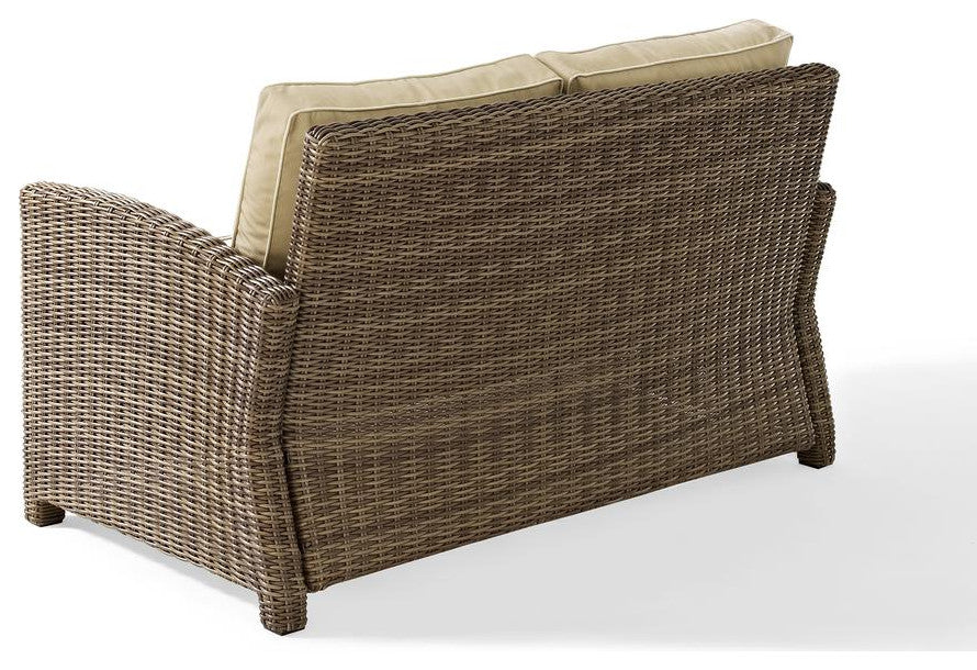 Bradenton 3Pc Outdoor Wicker Conversation Set Sand/Weathered Brown