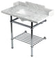 LMS36MBSQB1 36" Console Sink with Brass Legs (8-Inch, 3 Hole)