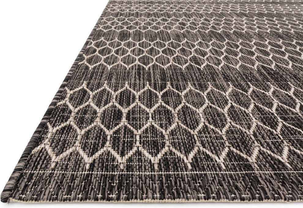 Isle IE-01 Black Gray Area Rug, 5'3"x7'7"