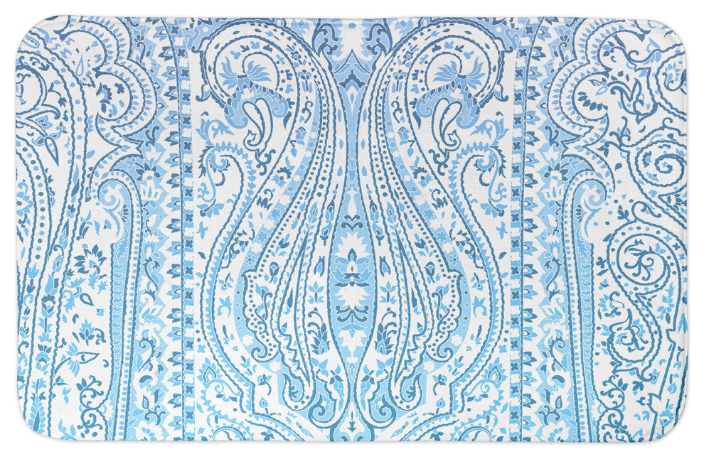 Blue Boho Sketched Tapestry 34x21 Bath Mat