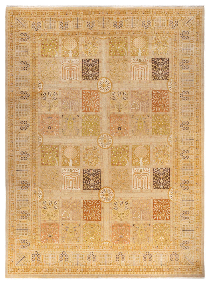 Sintgaing One-of-a-Kind Hand-Knotted Area Rug Ivory, 9'0"x12'6"
