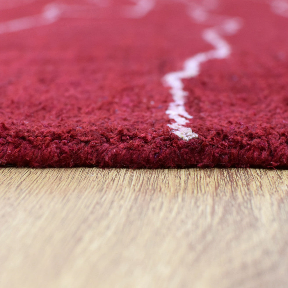 HAND KNOTTED LOOM SILK ECO-FRIENDLY RUGS-6'x9',Rectangle,Red White,Contemporary