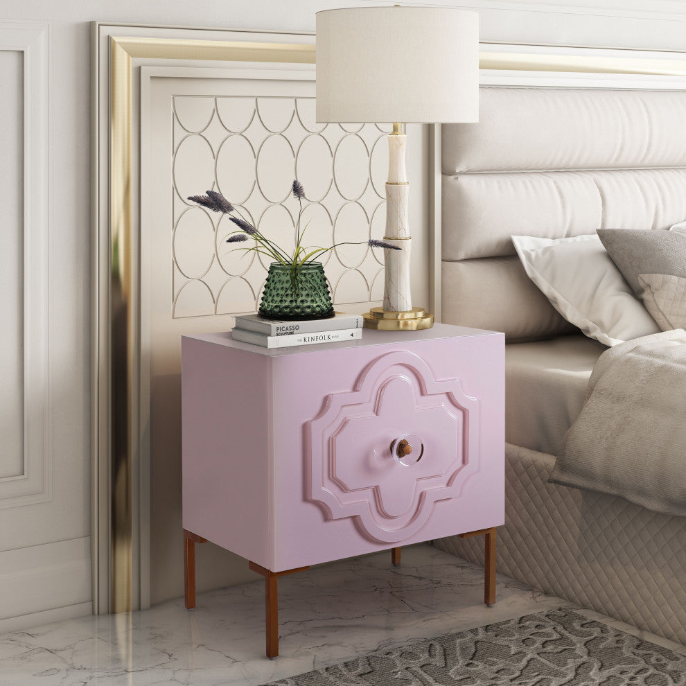 Anna Pink Lacquer Side Table - Pink