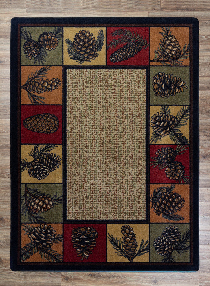 Kindred Cones OKA Rustic Area Rug , 3'10"x5'4"