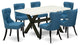 X626Si121-7, 7-Piece Set, 6 Chairs, Table Top and Wooden Cross Legs