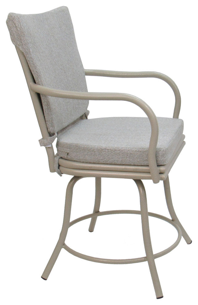 Outdoor/Indoor Patio Dinette Swivel Ofir Chair, White Linen Beige