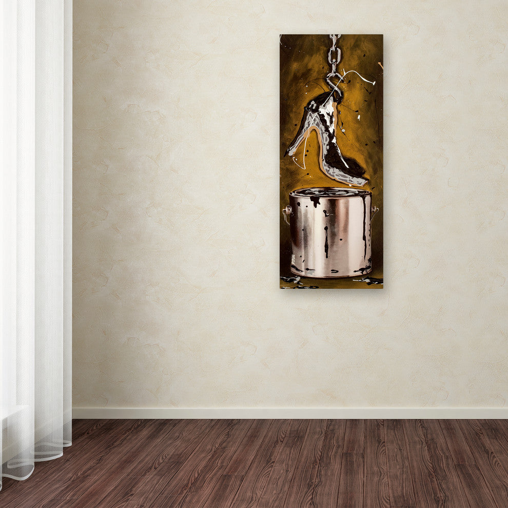 Roderick Stevens 'Paint Dipped Shoe Black' Canvas Art, 10x24