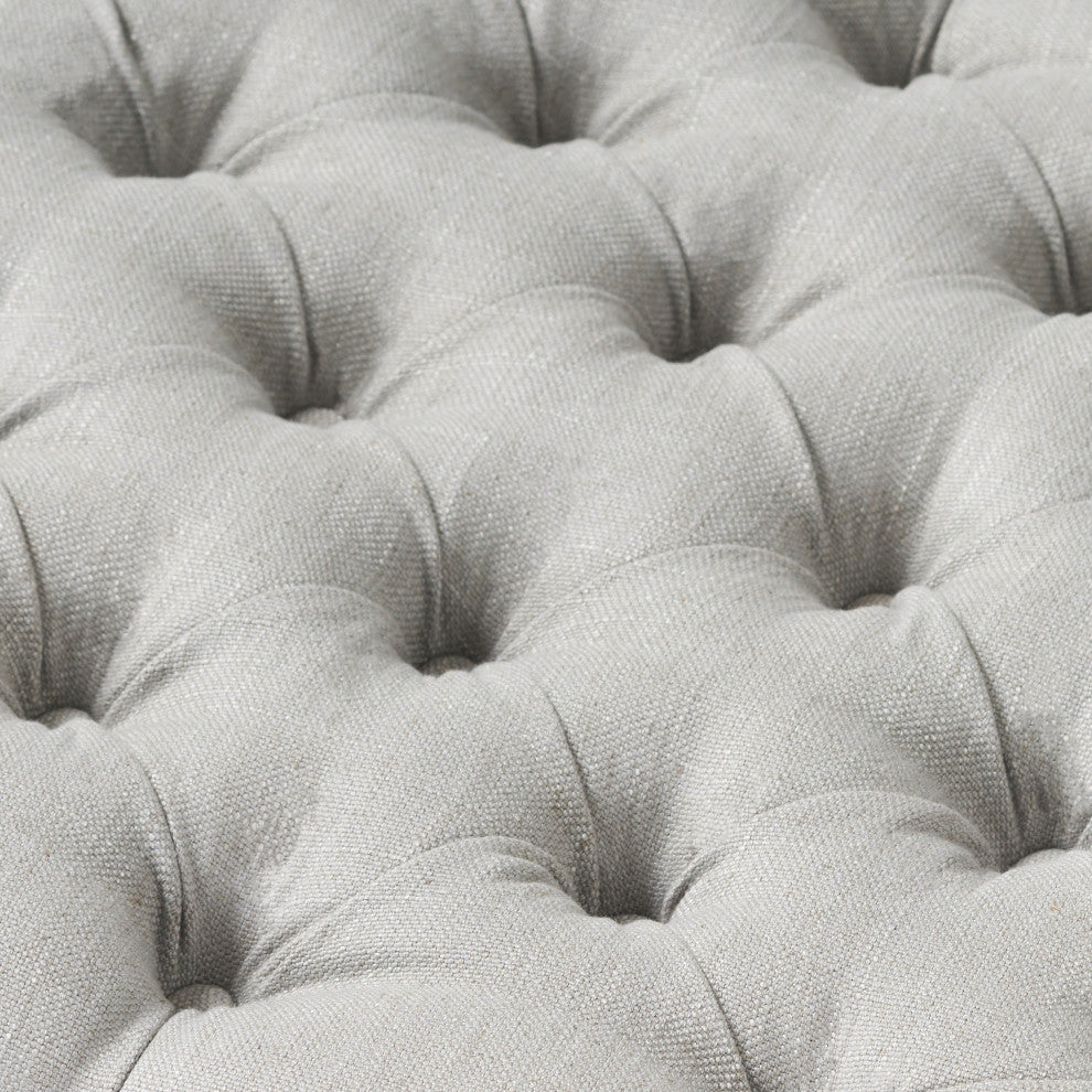 GDF Studio Seattle Tufted Storage Ottoman Bench, Light Gray