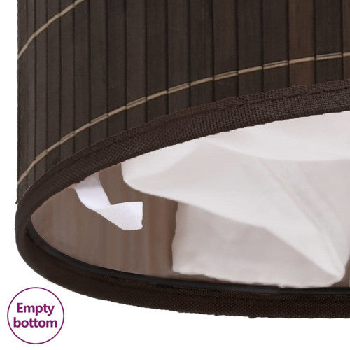 vidaXL Laundry Basket Laundry Hamper Dirty Clothes Basket Round Dark Brown