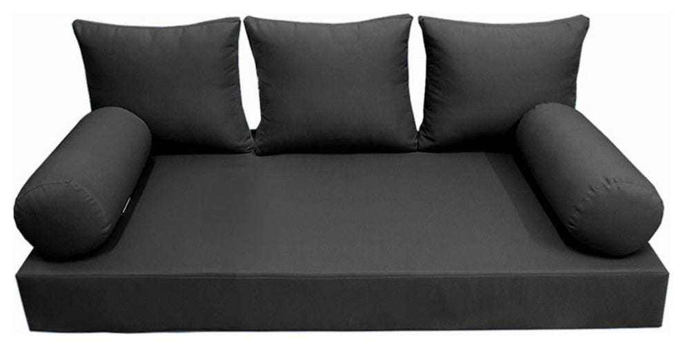 S3 Queen Size 6PC Knife Edge Daybed Mattress Cushion Bolster Complete Set AD003