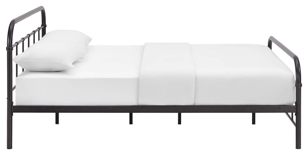 Brown Maisie Queen Stainless Steel Bed Frame