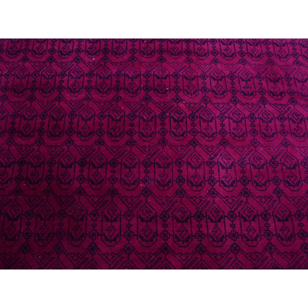 Overdyed Pink, 100% Cotton Hand Knotted Agra Design Rug, 8'0"x9'7"