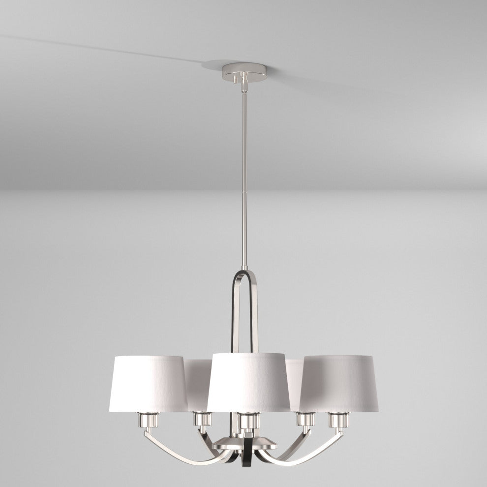 Studio 5-Light Chandelier, Satin Platinum