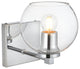 1 Light Chrome And Clear Bath Sconce