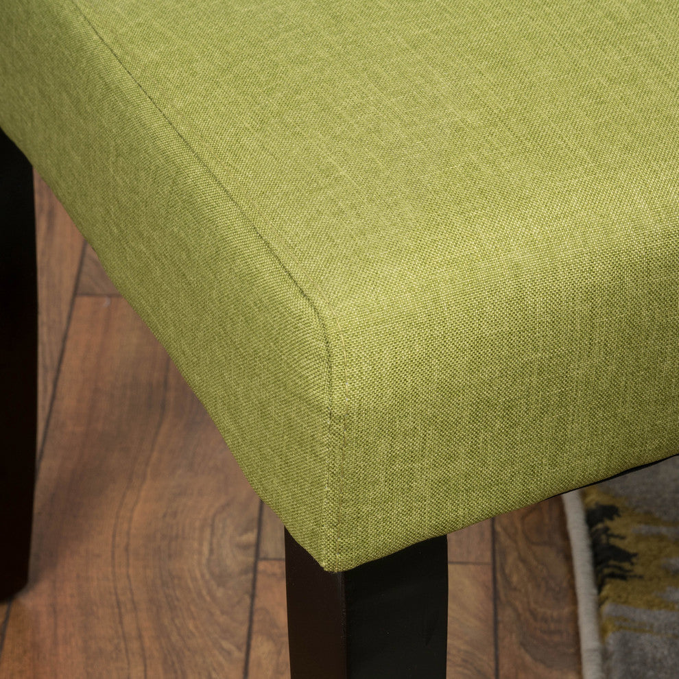 GDF Studio Nasima Green Fabric Dining Chairs, Set of 2