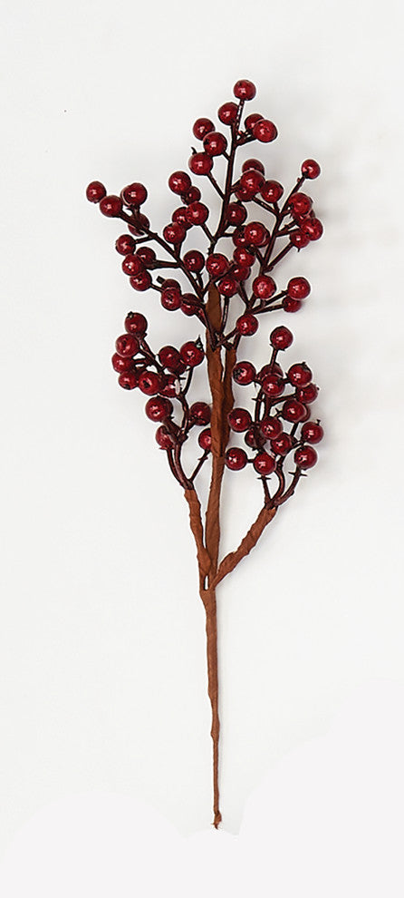 11" Weatherproof Berry Spray, Burgundy, Set of 3