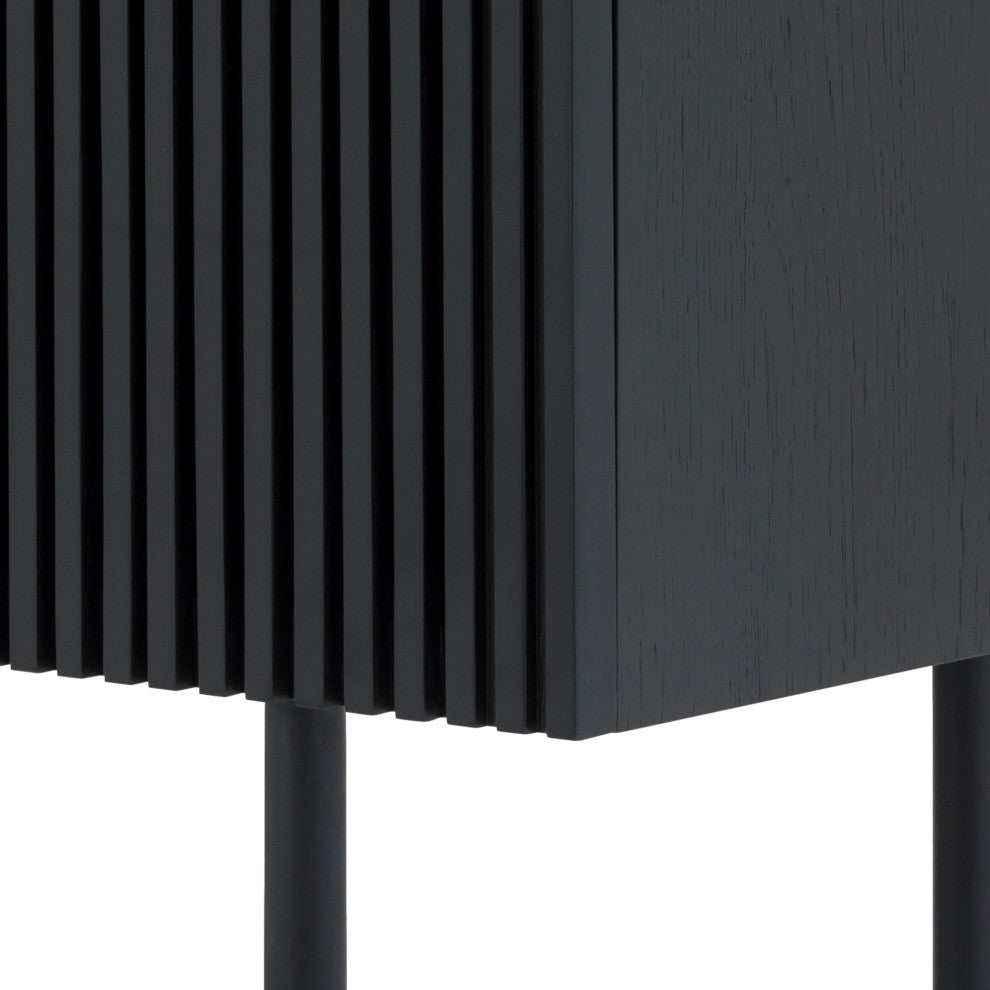 Pasadena 4 Door Wood Buffet Cabinet With Black Oak Finish