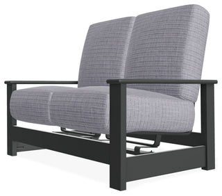 Leeward Deep Seat Outdoor Loveseat with Hidden Motion, Proven Ash/Graphite