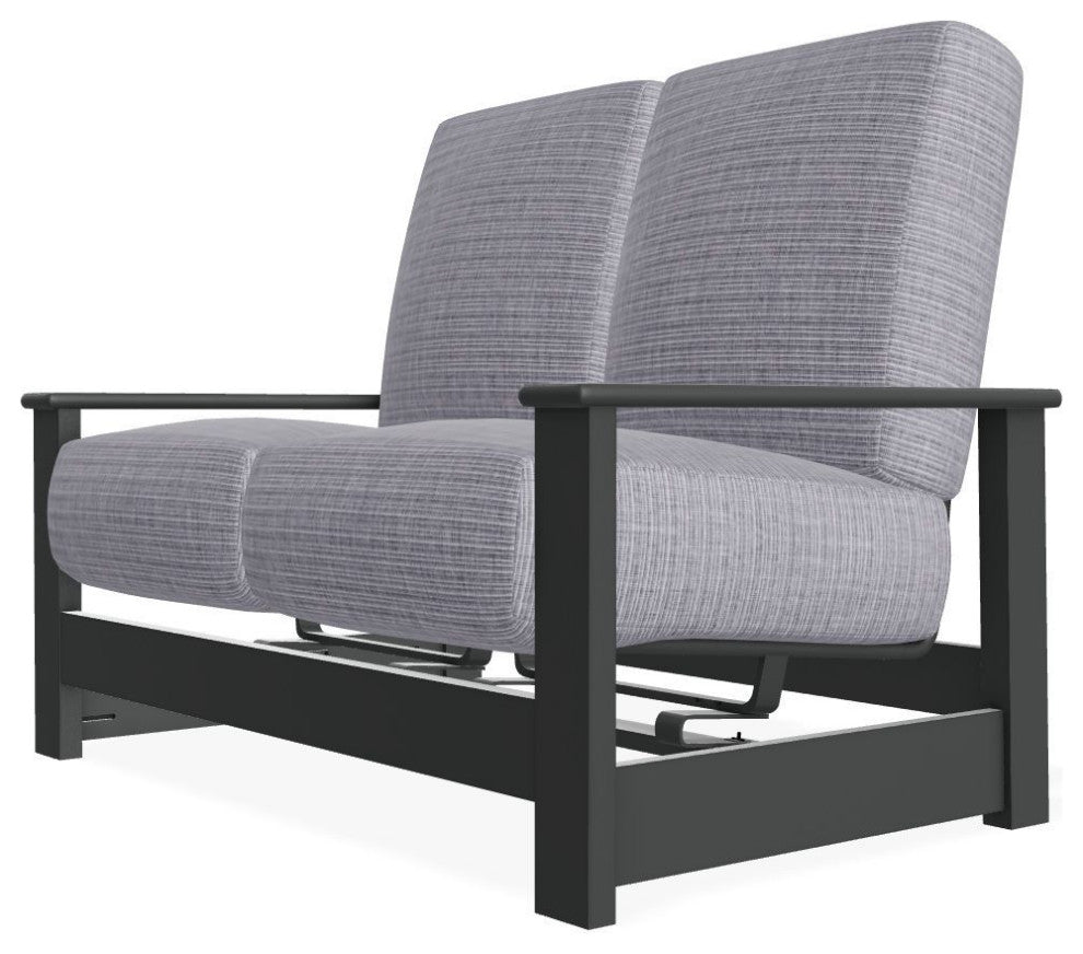 Leeward Deep Seat Outdoor Loveseat with Hidden Motion, Proven Ash/Graphite