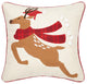 Christmas Deer Crewel Embroidered Pillow