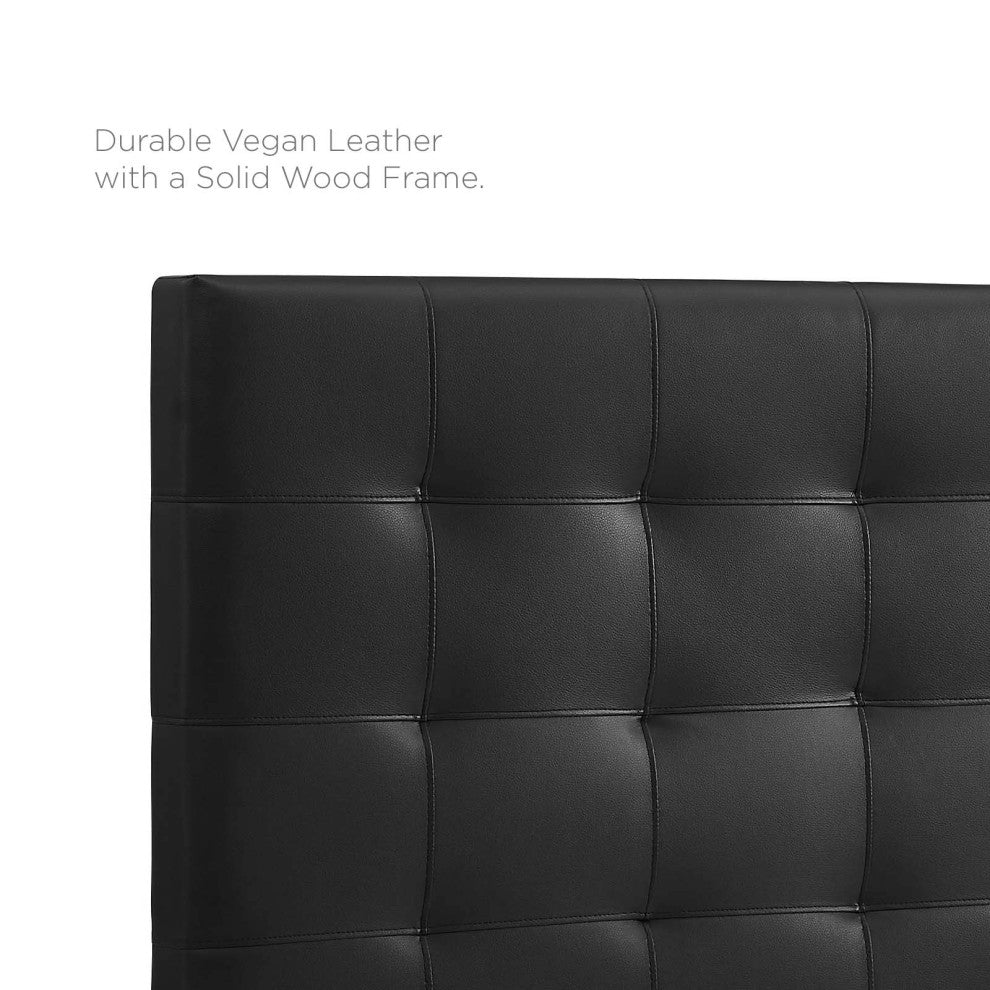 Paisley Tufted King and California King Faux Leather Headboard MOD-5857-BLK