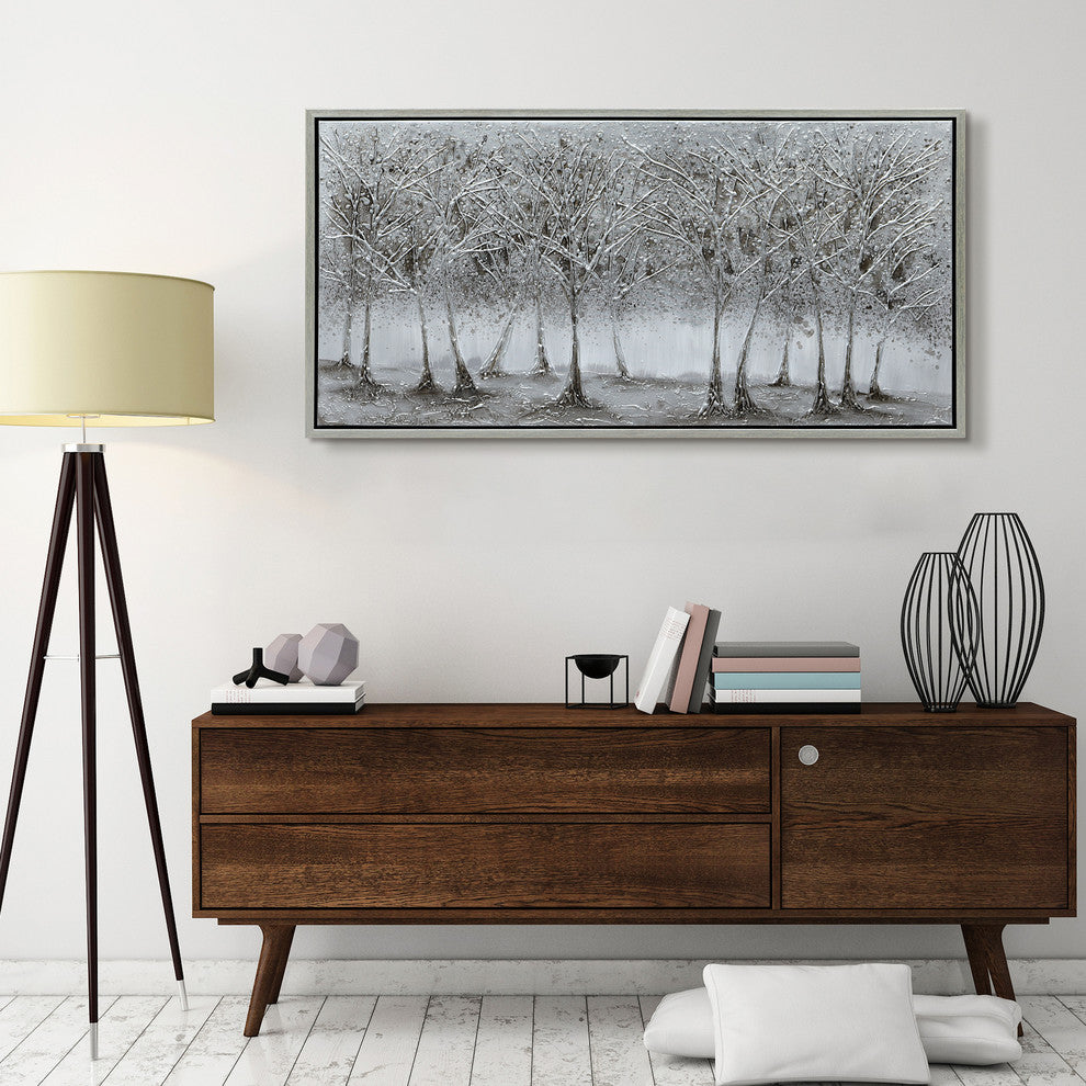 Solitary Field Tree Textured Metallic Hand Painted Wall Art by Martin Edwards