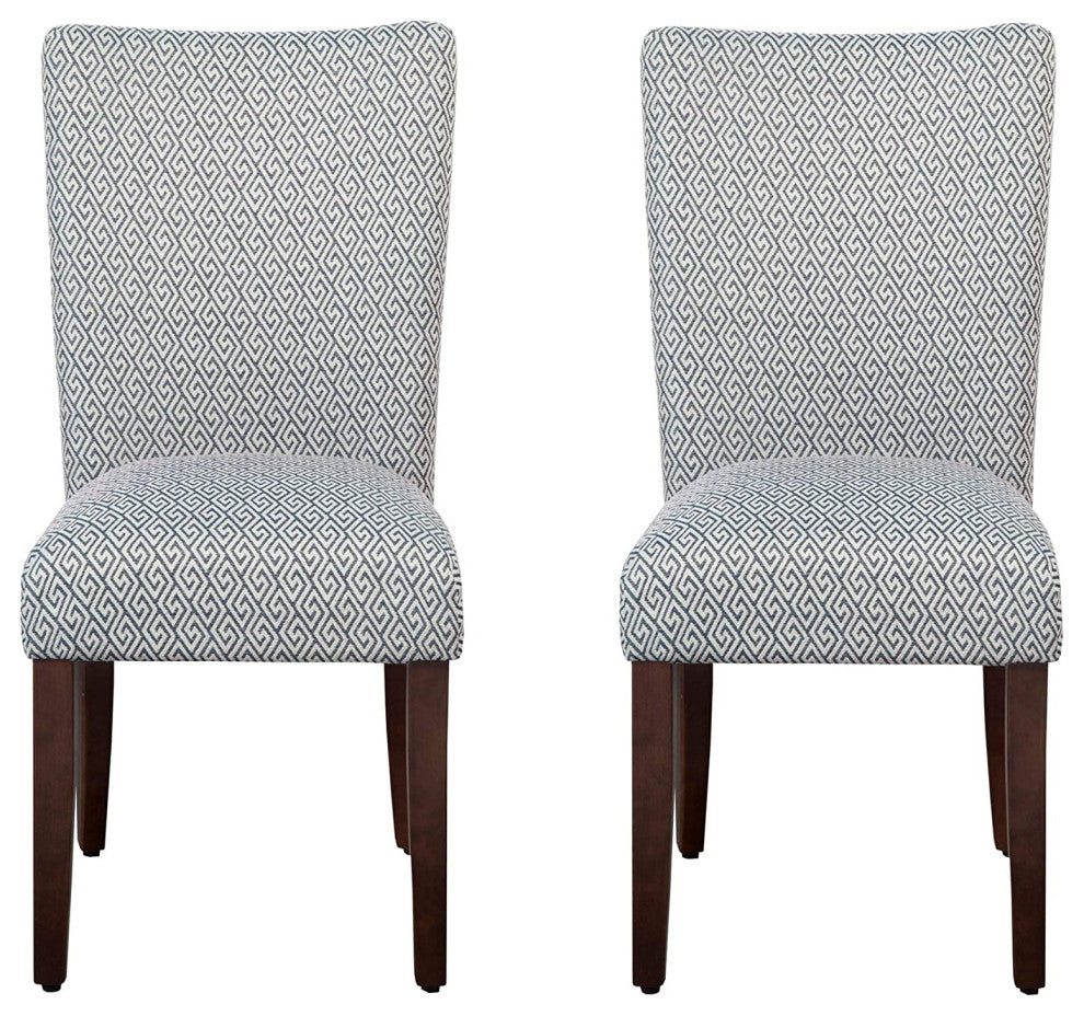 Classic Upholstered Accent Dining Chair, Set of 2, Blue