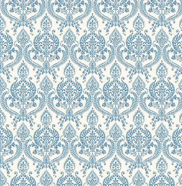 Bohemian Damask Wallpaper, Blue, Bolt