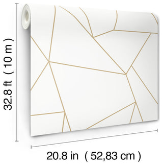 White & Gold Nazca Wallpaper