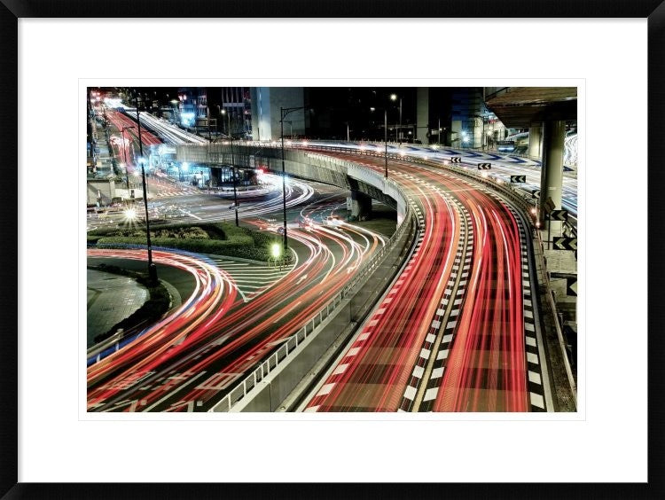 "Chaotic Traffic" Framed Digital Print by Koji Tajima, 30x22"