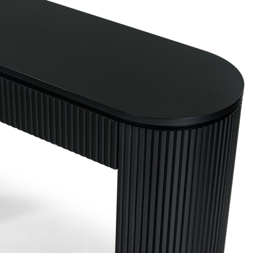 Safavieh Couture Rikki Fluted 1 Drawer Console, Black