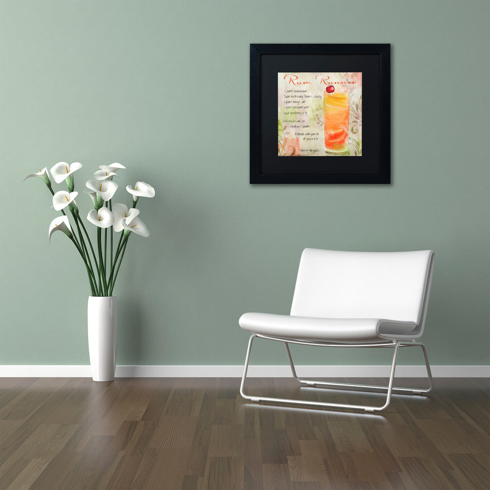 Color Bakery 'Cocktail Quartet III' Art, Black Frame, Black Matte, 16"x16"