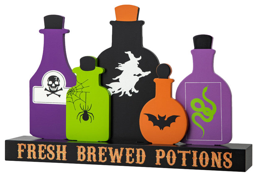 14"L Halloween Poison Bottles Table decor